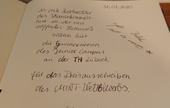 Unsere ersten Gäste in der neuen Sternwarte
